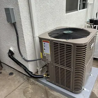 5-ton air conditioner unit with ductwork and registers
